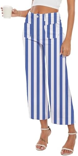 Wide Leg Jeans for Women Trendy High Waisted Flare Jeans Cropped Pants Stretchy Baggy
