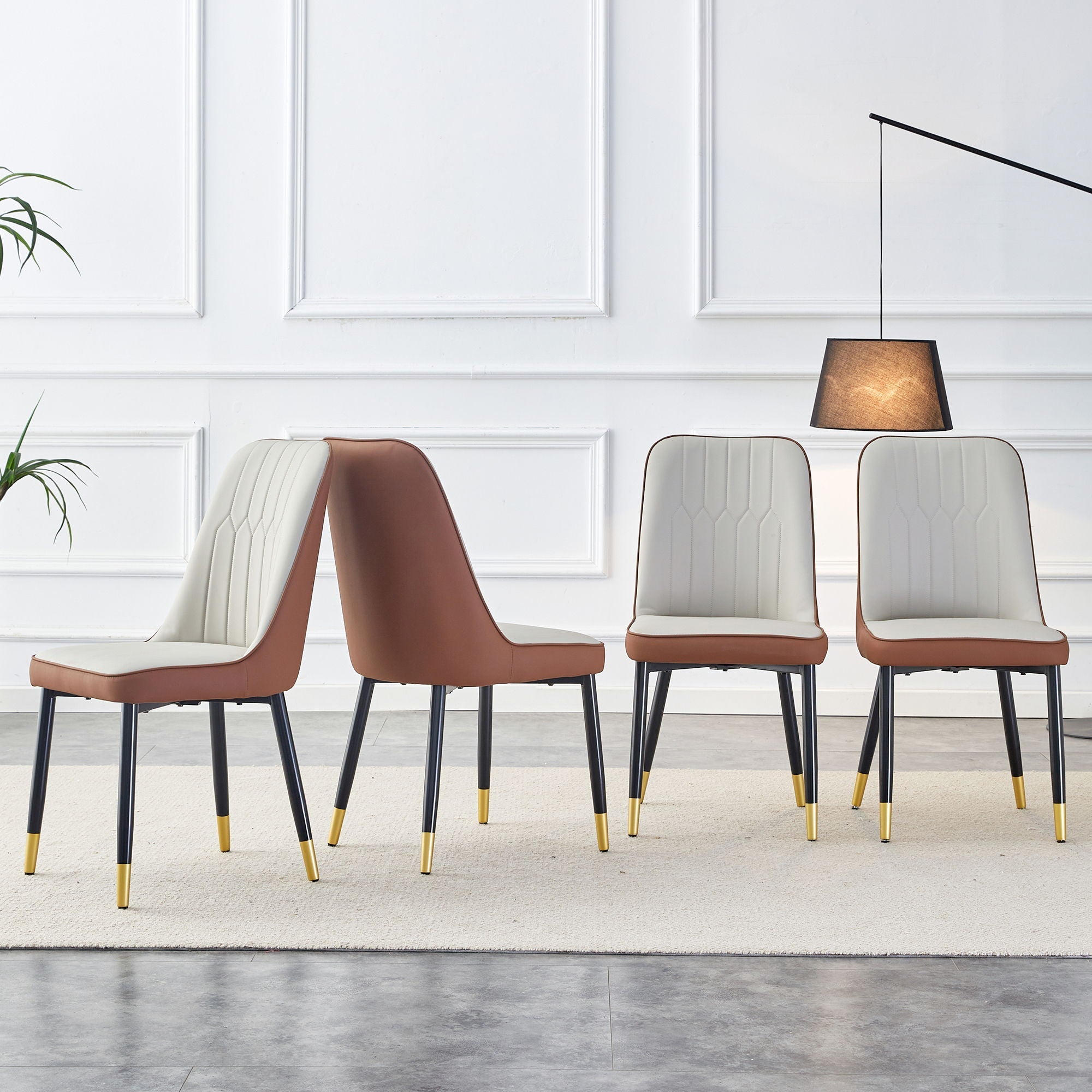 Modern Dining Chair With Metal Leg