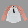 VERONICA BEARD Jeans Women's Mason Baseball Tee Sz-XS Rosebloom/White