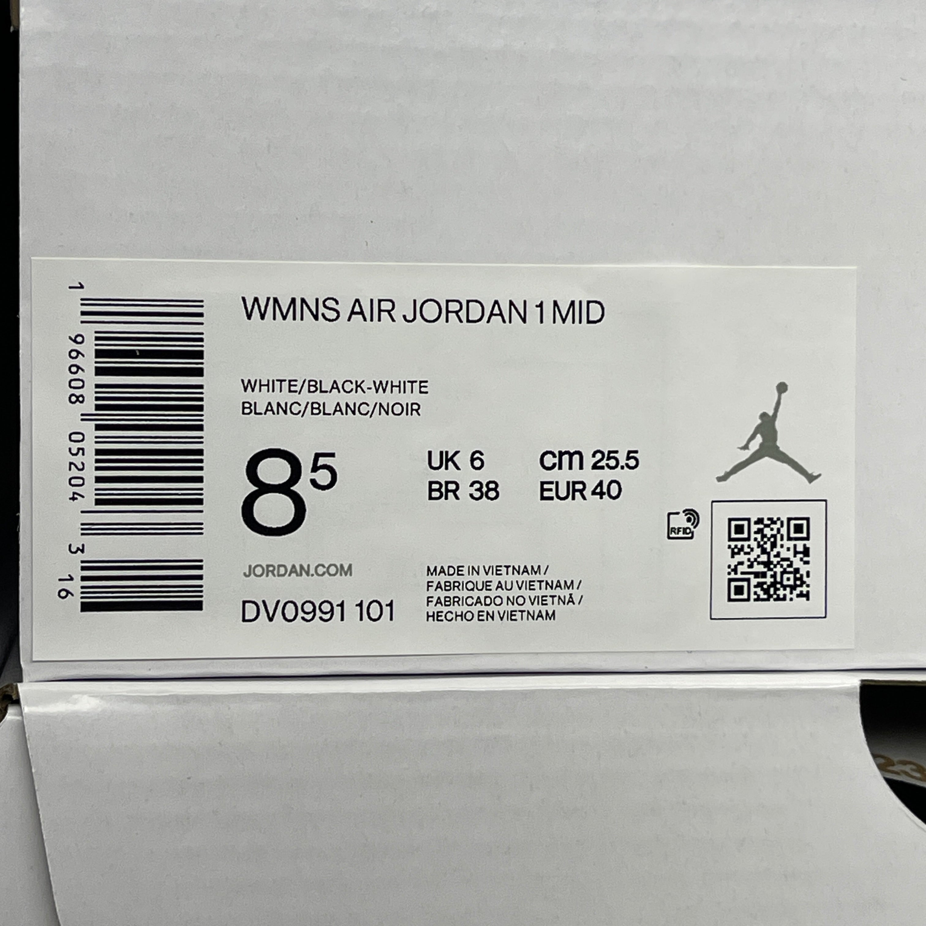 NIKE AIR JORDAN 1 Mid Panda Shoe Women's Sz 8.5 Black / White DV0991-101 (New)