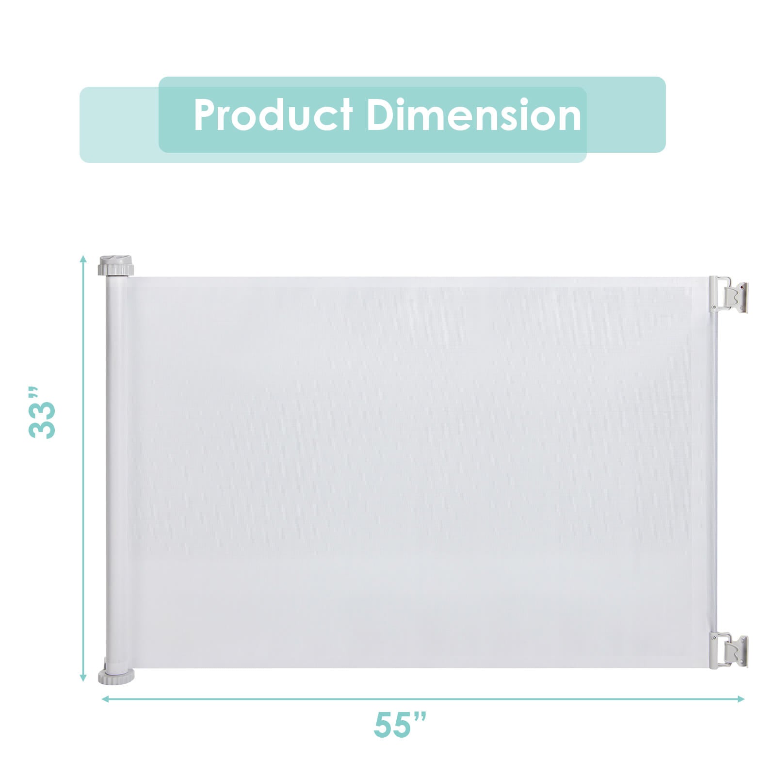 33 Inch Tall Retractable Mesh Safety Gate for Indoor and Outdoor Use