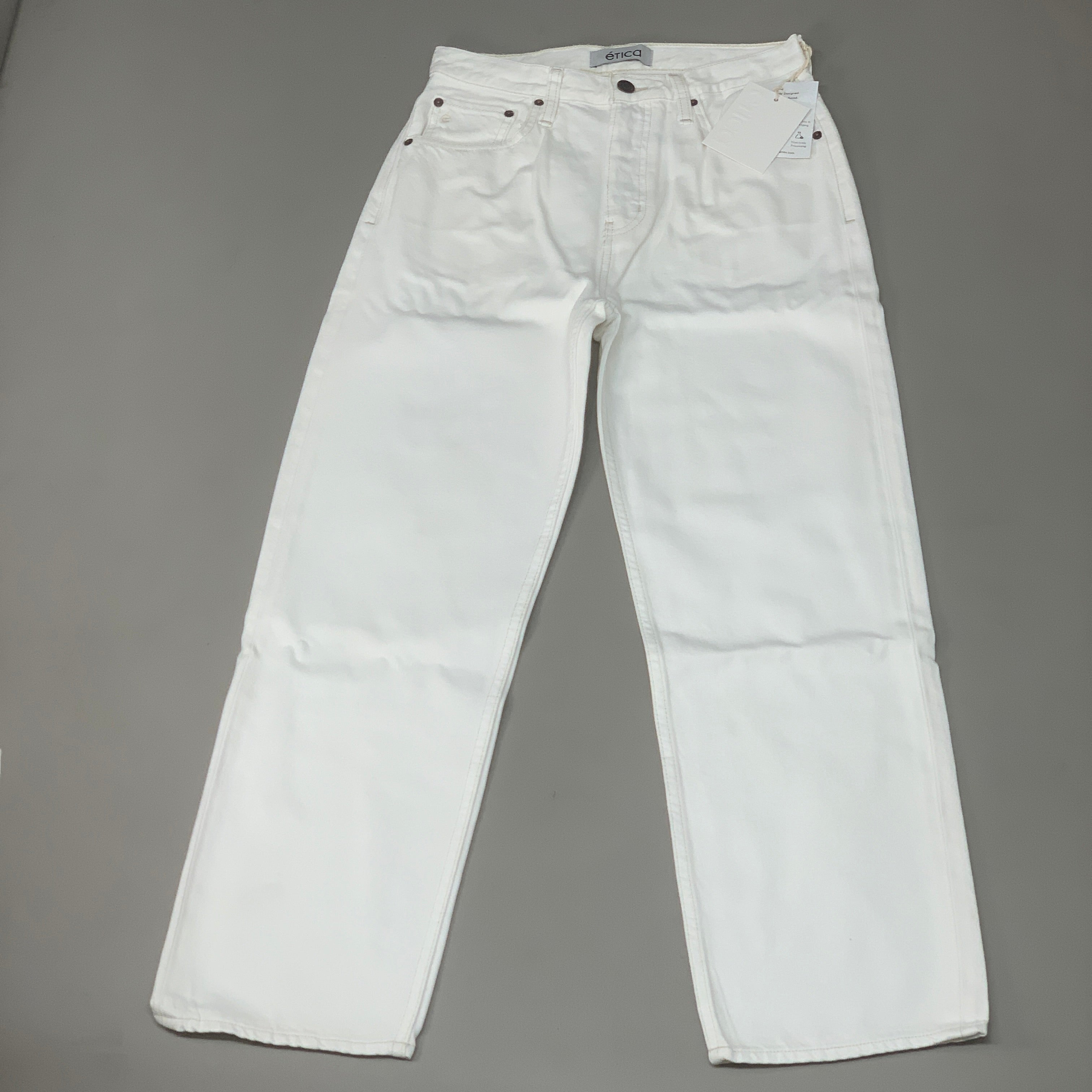 ETICA Tyler High Waist Straight Leg Ankle jeans Vintage White Size 27 EW180114A