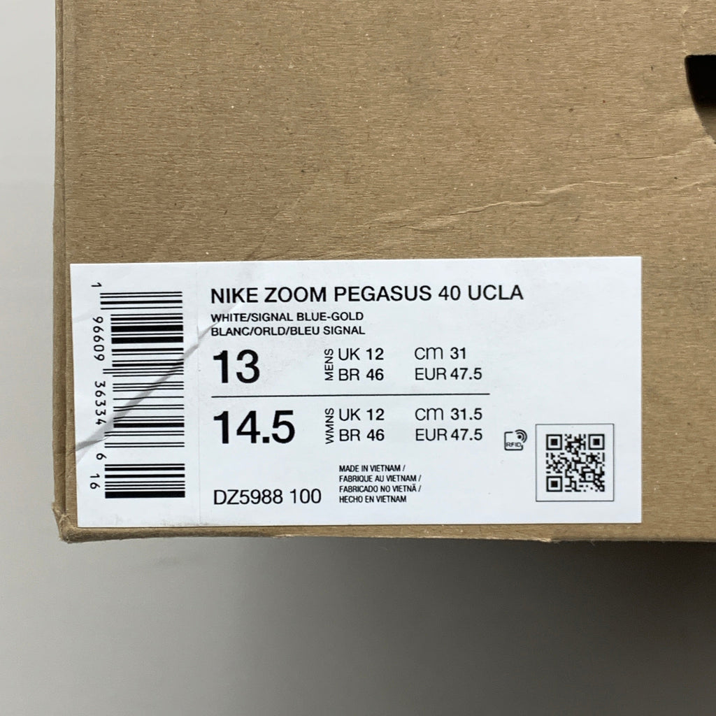 NIKE Zoom Pegasus 40 Shoes UCLA White/Signal Blue-Gold 14.5 Women's 13 Mens DZ5988 100