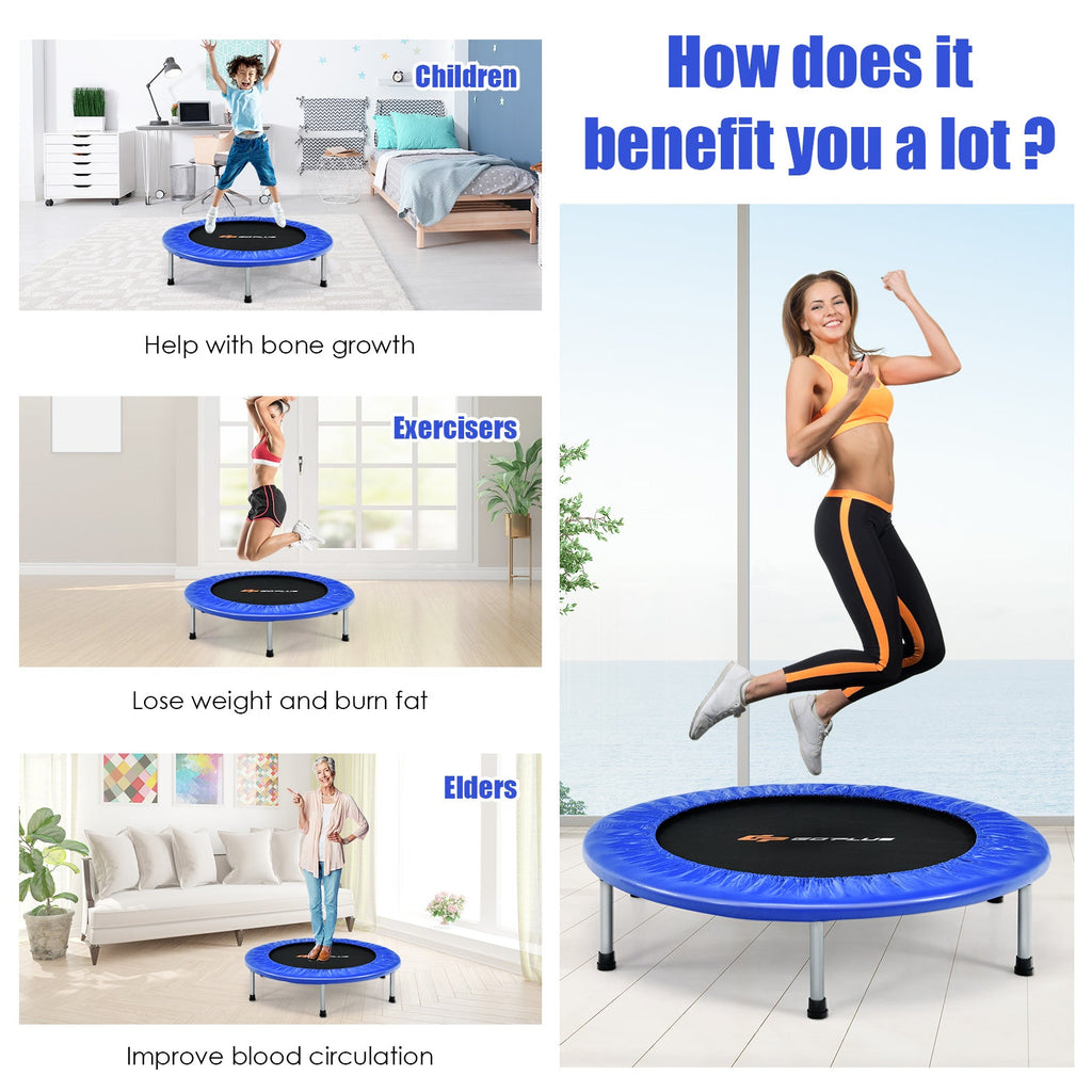 36 Inch Mini Folding Trampoline Portable Recreational Fitness Rebounder
