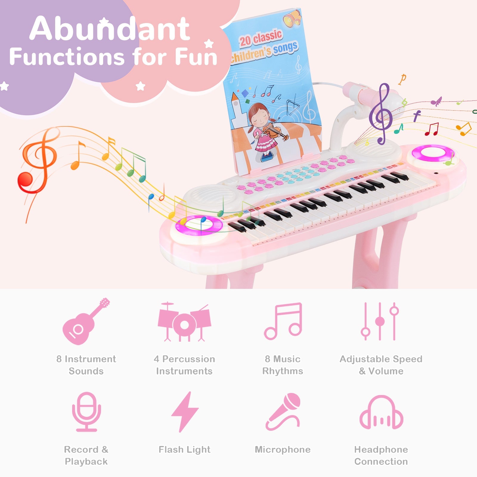 37-key Kids Electronic Piano Keyboard Playset