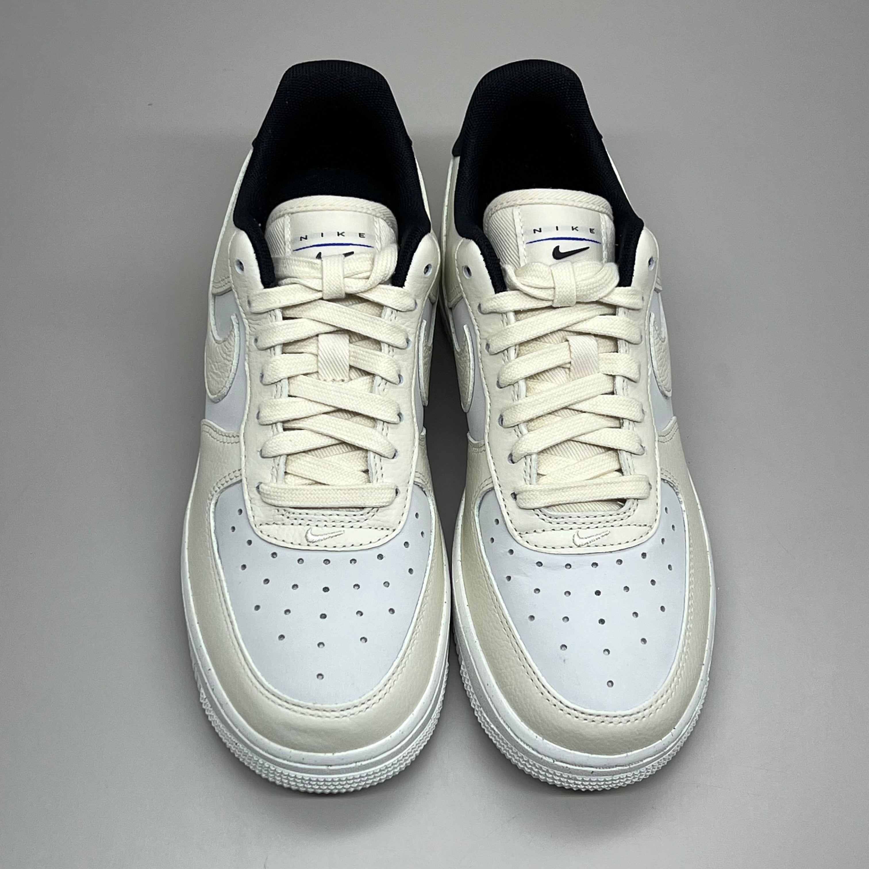 NIKE Air Force 1 07' LX Leather Shoes Sz Women's 9 Sail/Coconut Milk-Black DZ2708 101