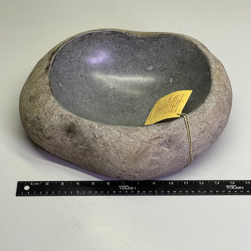 HABINI River Stone Bowl 15"x11.5"x5" Grey