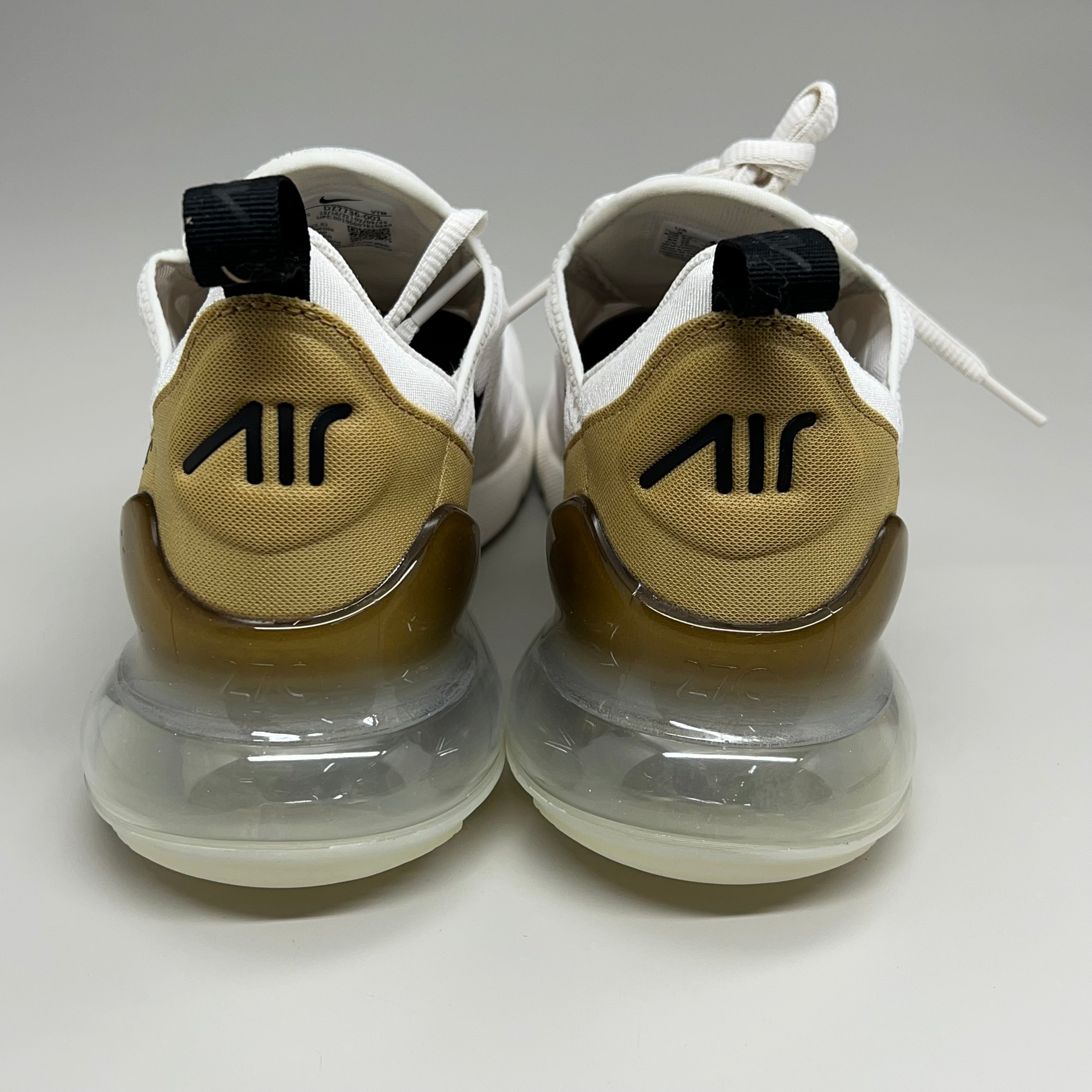 NIKE W Air Max 270 Foam Insole Mesh Shoes Women's Sz 7 White Gold DZ77736 001