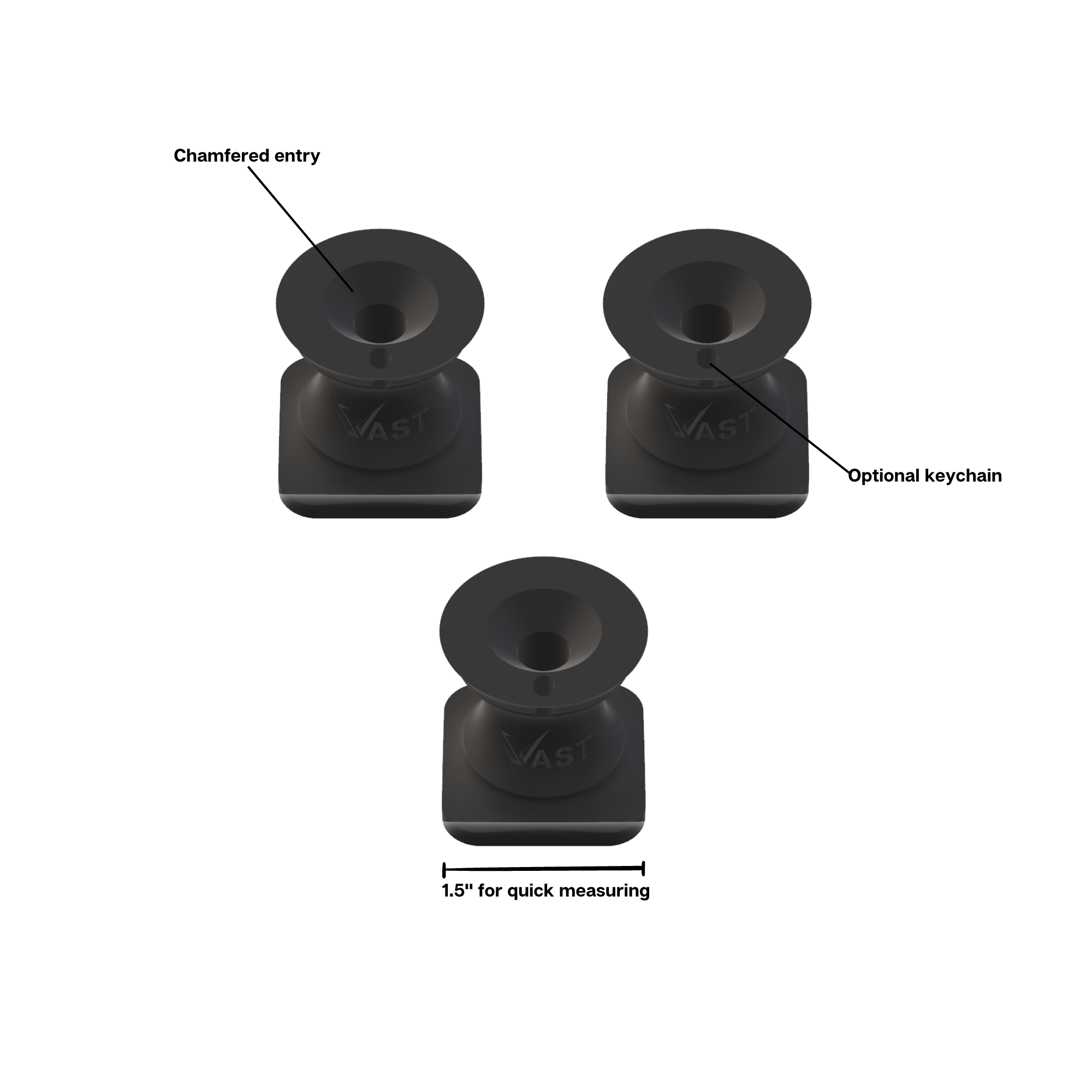 Vast Concepts™ Multi-Purpose 1.5 Inch Screw Guide for Wood & Decking Screws - Black (3 Pack)