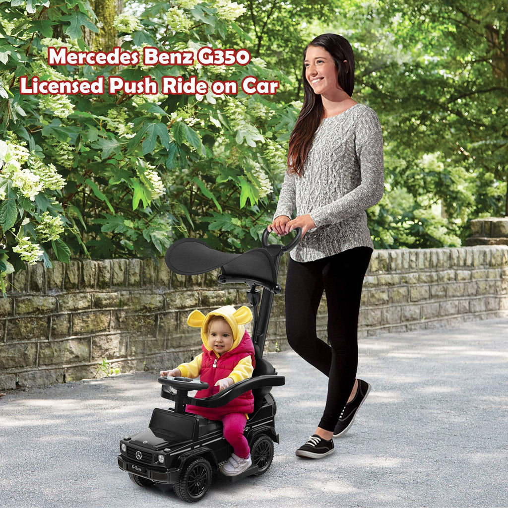 3-In-1 Ride on Push Car Mercedes Benz G350 Stroller Sliding Car with Canopy