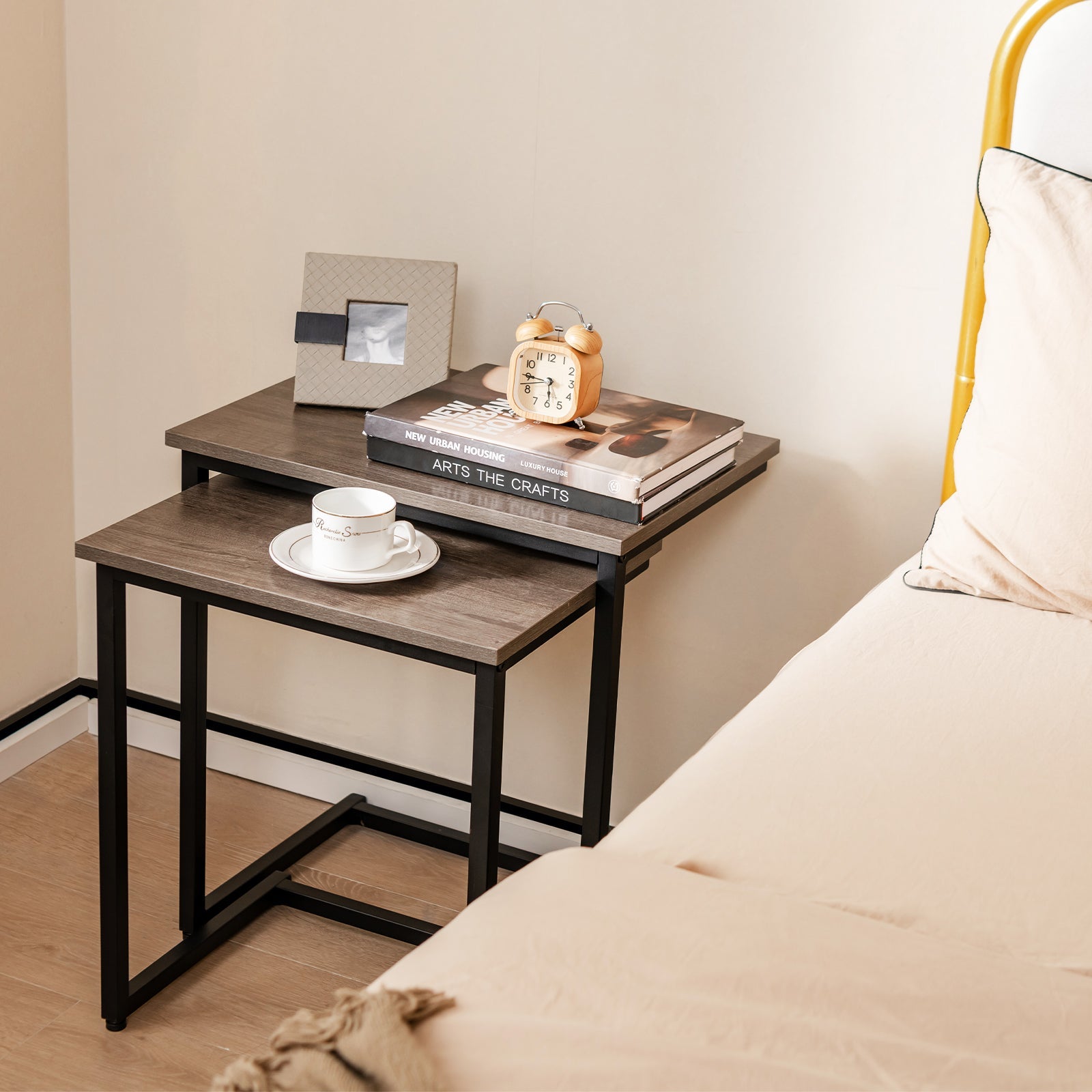 3 Pieces Multifunctional Coffee End Table Set