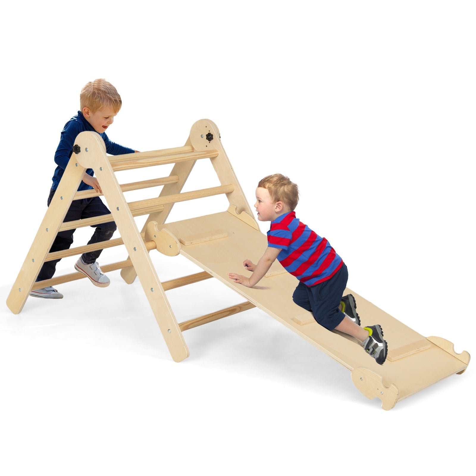 3-in-1 Climbing Set Foldable and Adjustable Kids Triangle Set
