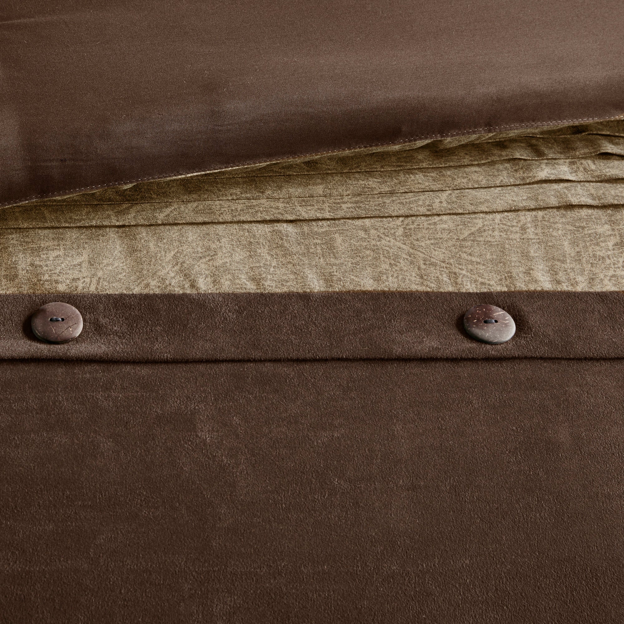 7 Piece Faux Suede Comforter Set Brown King