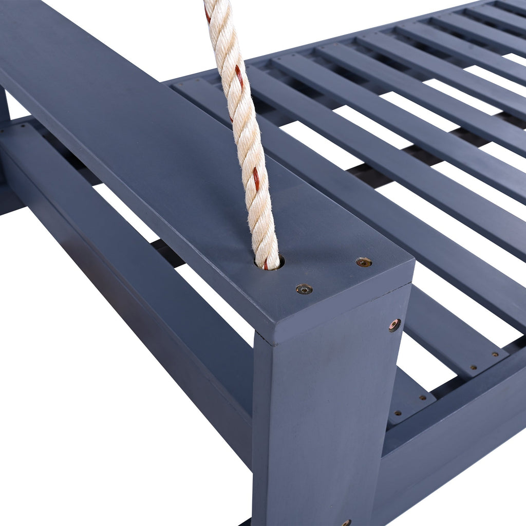 Twin Size Porch Swing Bed Seating Gray