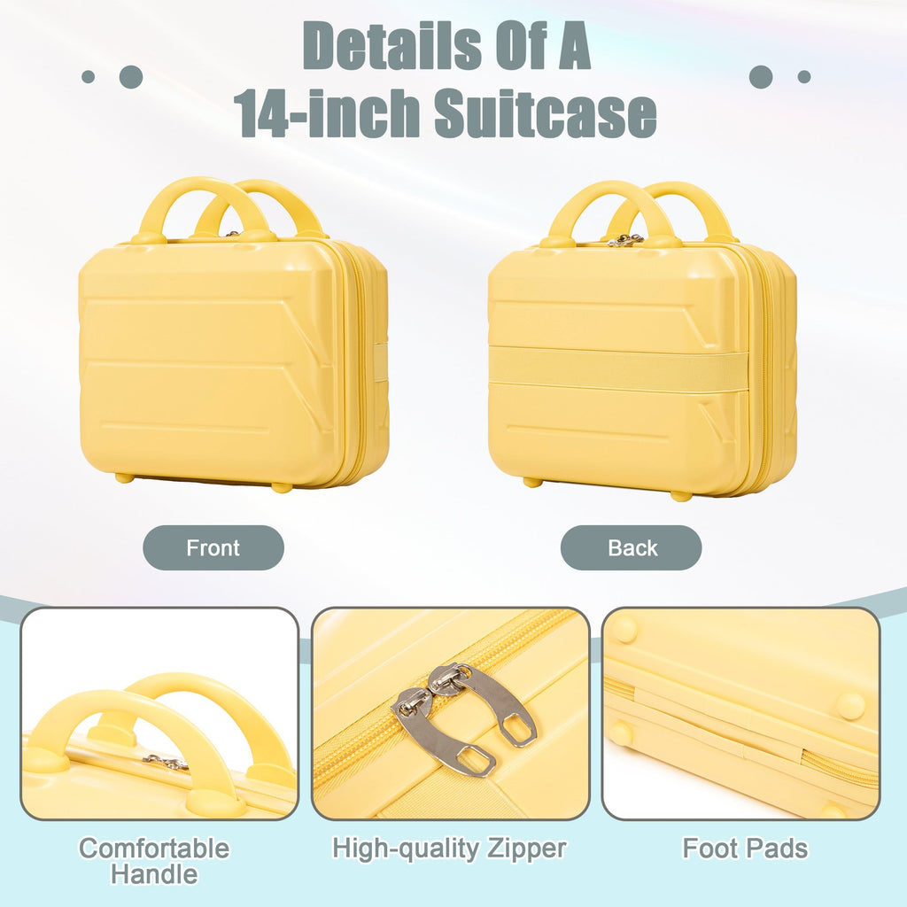 14'/20' 2-Piece ABS Spinner Wheel Luggage Set with Combination Lock