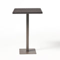 Outdoor Square Rattan Bar Table with Iron Frame - Multi Brown