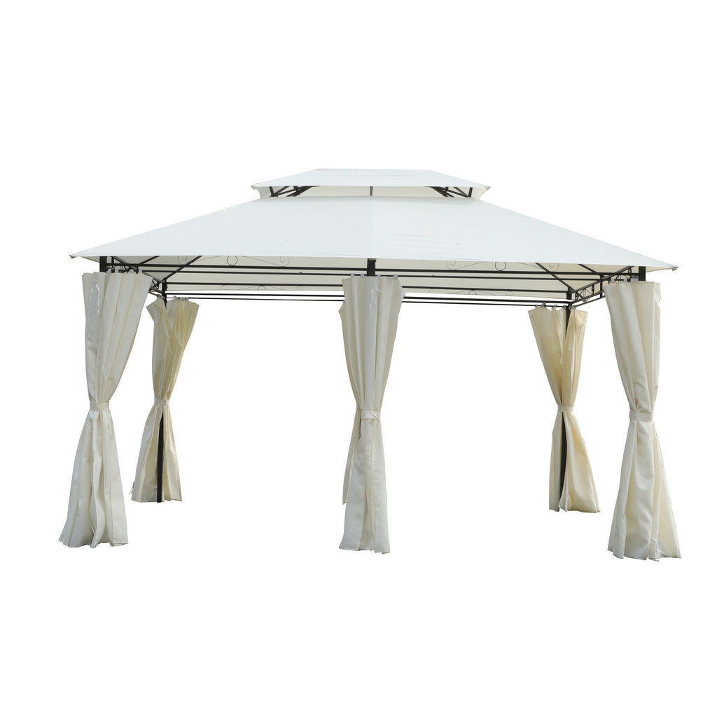 13x10 Outdoor Patio Gazebo Tent with Ventilated Double Roof and Sidewalls
