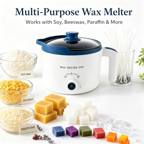 KQU Electric Wax Melting Pot with Non-Touch Thermometer(Without Battery)