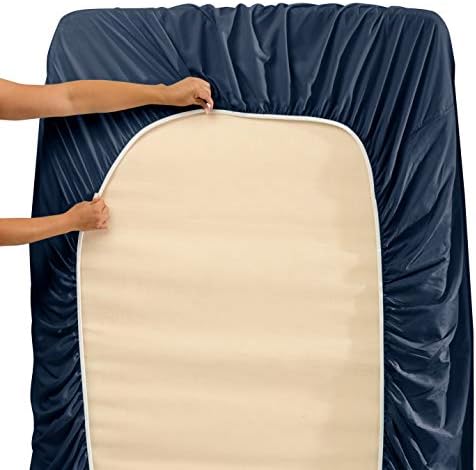 Hearth & Harbor King Size Sheets - 4 Piece Bed Sheet Set, Hotel Luxury Double Brushed Bed Sheets - Extra Soft Bedding Sheets & Pillowcases, King, Navy Blue