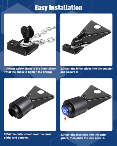 Trailer Lock for 2-5/16 Inch Couplers, Heavy Duty Trailer Hitch Locks