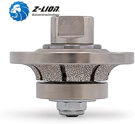 Z-LION B10 3/8" Diamond Hand Profile Wheel Router Bit Half Profiler Wheel for Granite Concrete Marble Edge with 5/8"-11 Thread