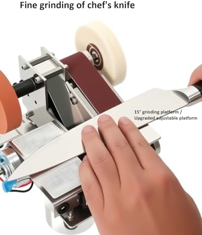Mini Belt Sander, Multi-purpose Electric Sharpener With 15° Adjustable Professional Sharpening Platform And 7 Speed Settings, Ideal For Grinding And Polishing Metal, Wood, Jewelry And Leather