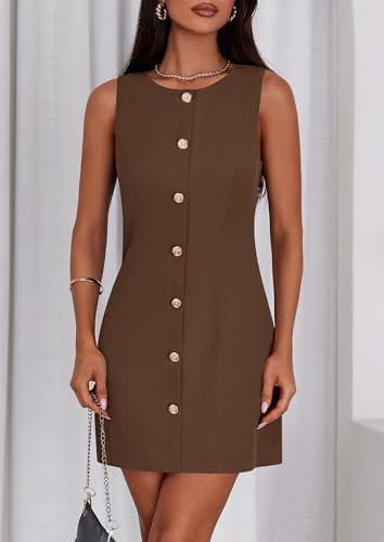 PRETTYGARDEN Women Business Casual Cocktail Work Short Dress