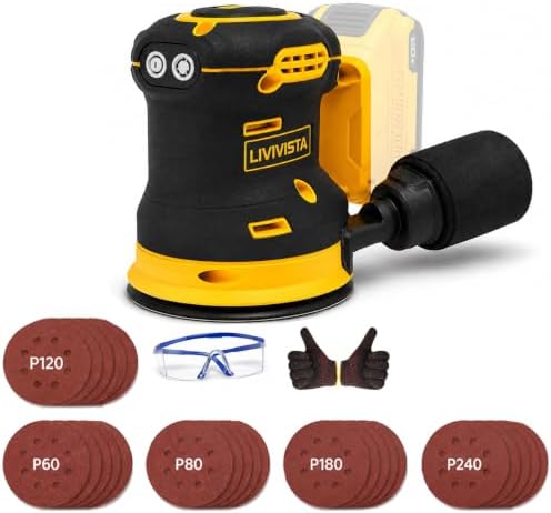 5"Cordless Orbital Sander Compatible with Dewalt 20V MAX Battery