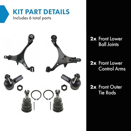 TRQ Front Steering & Suspension Kit Ball Joint Control Arm Tie Rod