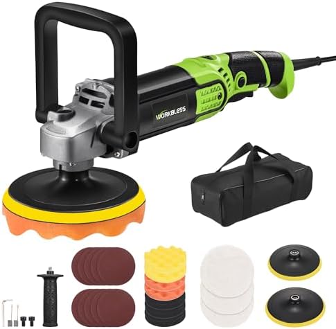 Buffer Polisher 1600W 6"/7" Rotary Car Wax Polisher 7-Speed
