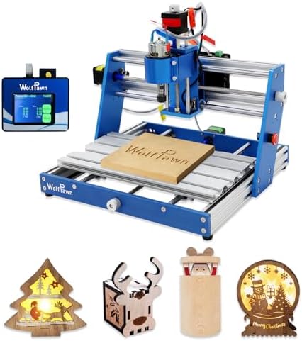3018 CNC Machine All-Metal CNC Router Machine, with Emergency-Stop 3 Axis Plastic Acrylic PCB PVC Wood Carving Milling Engraving Machine, XYZ Working Area 300x180x60mm (Offline Controller)