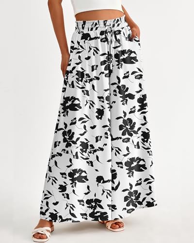 BTFBM Wide Leg Flowy Palazzo Pants for Women