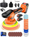 Cordless Car Buffer Polisher, 8 Variable Speed Car Polisher with 2x 21V 2000mAh Batteries & 18 PCS Attachments, 2800-6000RPM Cordless Car Polishing Machine for Waxing, Polishing & Scratch Removal