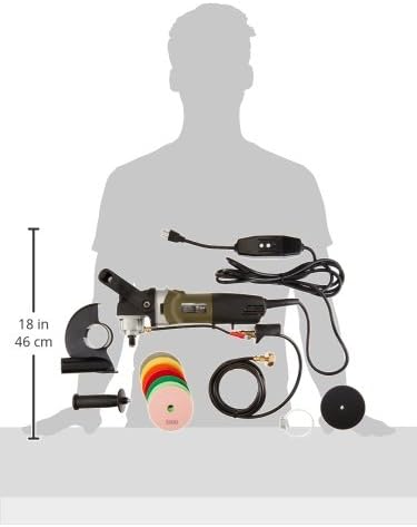 Hardin HWVPOLSET Variable Speed Polisher 4 Inch Granite Marble Wet Polishing Kit with Diamond Pads