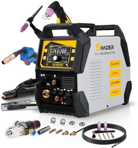 SSimder 10-in-1 Welder Plasma Cutter Combo, Pulse MIG Aluminum Spool Gun