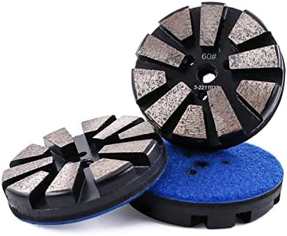 3PCS 3" 10 Segments Metal Bond Diamond Grinding Polishing Pad Concrete Marble Granite (60 Grit)