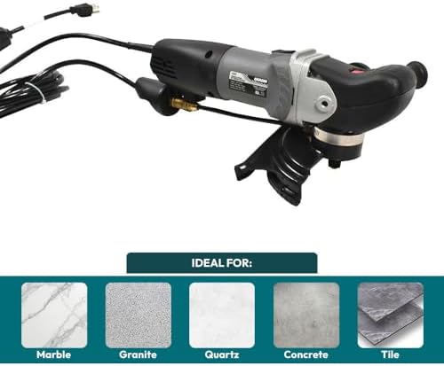 Hardin VS5-5" Variable Speed Wet Polisher – 800W 120V, 1000–4500 RPM, Water Feed System with Brass Valve, GFCI Cord, for Granite, Marble, Stone, and Concrete Surface Finishing