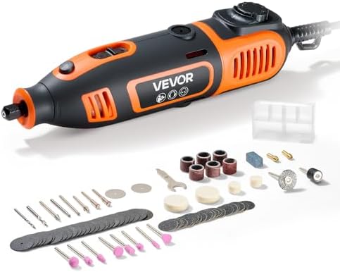 VEVOR 84-Piece Rotary Tool Kit, 200W Mini Power Rotary Tool Corded, 6-Level Speed 8000-40000 RPM Multi-Purpose DIY Tools for Engraving, Sanding, Polishing, Carving, Grinding, Cutting, DIY Crafts