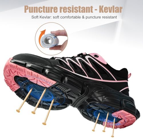 Hogent Steel Toe Shoes for Men Women - Non Slip & Lightweight Work Shoes