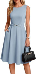 GRACE KARIN Work Business Midi Flowy Sleeveless Dresses for Women