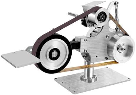 1" x 30" Belt Sander Bench Grinder, 550W Desktop Belt Knife Sharpener Belt Sander Vertical Horizontal Belt Polisher Sharpener Grinder with Brushless Motor Rotating Sanding Angle for Knife Making