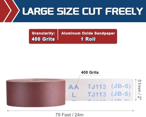 Sandpaper Roll 2Inch 79FT 400Grit Aluminum Oxide Emery Cloth Roll