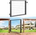 Outdoor Gate Integrated Welding Cable Railing Gate for Wood Metal Cable Railing System Stainless Steel Fence Gate (Right Hand in Swing, Black)