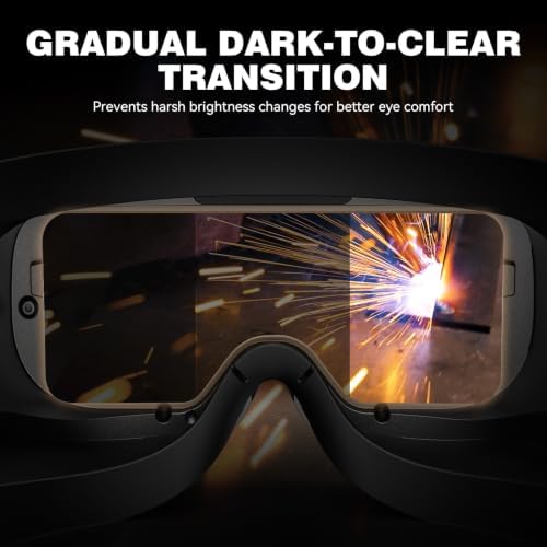 ARCCAPTAIN Auto-Darkening Welding Goggles Kit with LED Light, Shade 3/5-13