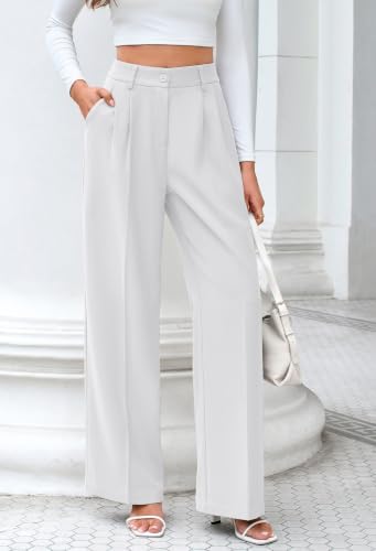 FUNYYZO Wide Leg Dress Pants for Women Work Slacks Business Casual Outfits