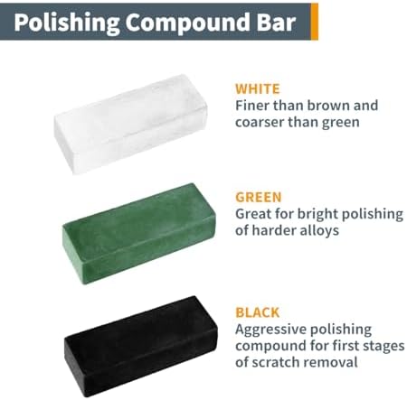 POWERTEC 6-Inch Bench Buffer Jewelry Polisher - Includes 5PCs 80Ply Buffing Wheels + 3PCs Polishing Compound Set | Benchtop Buffing Machine for Metal, Jewelry, Knives, Wood, Jade, and Plastic (BF601D)