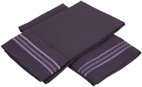 Jessica Sanders Premier 1800 Series 4pc Bed Sheet Set - King, Purple Eggplant, - Jessica Sanders Embroidery