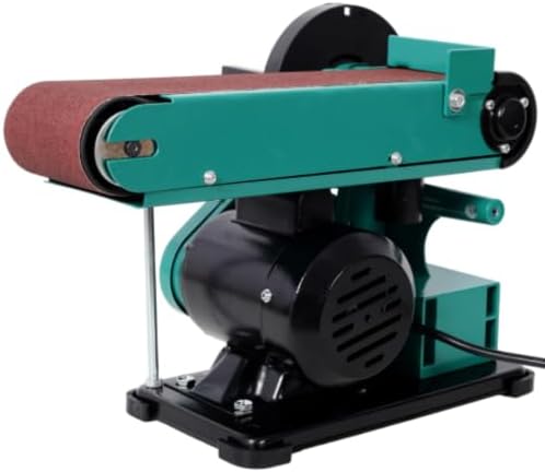 Belt Disc Sander, Benchtop Multifunctional Sander with Sturdy Cast Iron Base, for Woodworking, Metal Polishing, Sharpening Tools and DIY Home Workshop