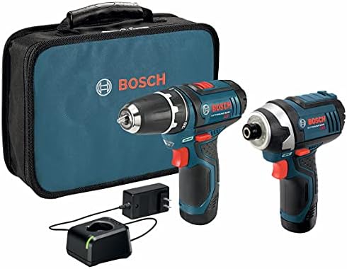 BOSCH CLPK22-120 12V Max Cordless 2-Tool 3/8 in. Drill/Driver and 1/4 in. Impact Driver Combo Kit with 2 Batteries, Charger and Case & Bosch MS4041 41-Piece Drill and Drive Bit Set