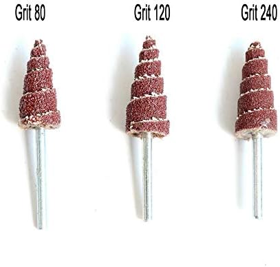 Flap Wheel Cone Shape Mounted Point Grinding Head Sandpaper Flap Sanding Wheel 80#-320# with 1/8" Shank Polishing Abrasive Tool